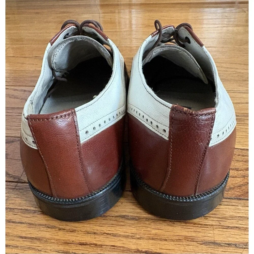 Stacy Adams True Saddle Oxford Leather Oxfords Spectator Shoes Size 8.5 Vintage